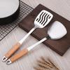 Thickened Stainless Steel Beech Handle Cooking Spatula Kitchenware Set Household Congee Scoop, Large Leaky Scoop, Cooking Scoop