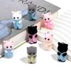 Kawaii 3D Flocking Cat Charm Cute Cartoon Cat Ornament Earring Keychain Cuestionary Diy Crafts Jewelry Make