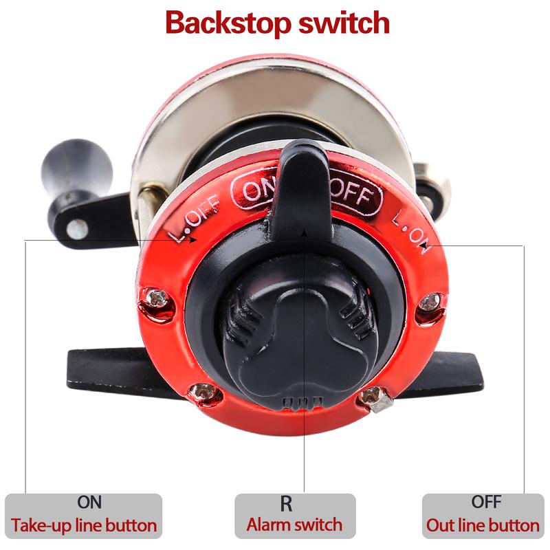 Мини-барабанная катушка для зимней рыбалки с передаточным числом 3,5:1, красная правая катушка, рыболовные снасти, катушка для зимней рыбалки