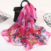 160*50cm Women Flower Print Long Soft Wrap Scarf Simulation Silk Shawl Scarves