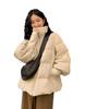 Womens 2026 Winter Thick Padded Cotton Coat Loose Fit Corduroy Stand Collar Jacket Short Warm Outerwear Daily Commute
