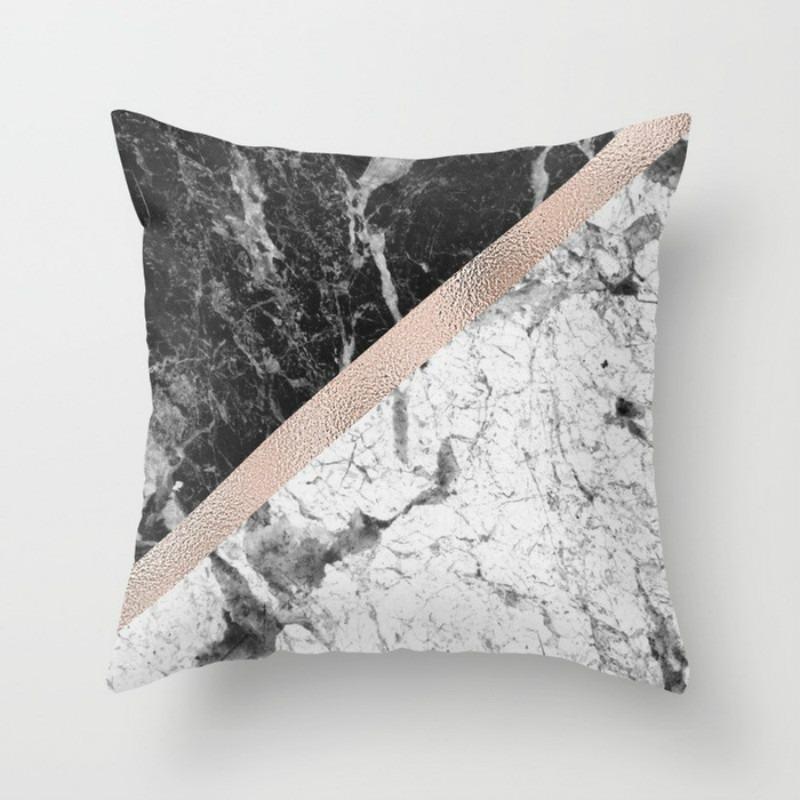 Marble Pattern Decorative Pillowcase Living Room Bedroom Square Cushion Pillowcase