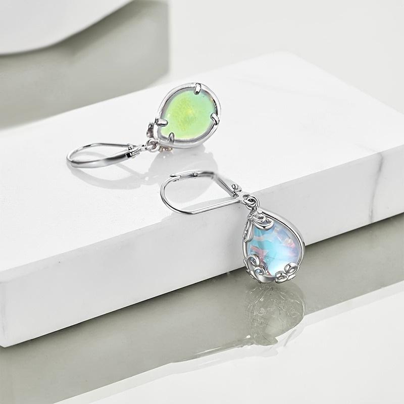 Элегантные серьги-капли лунного камня с волнами: Европейские и американские роскошные модные украшения