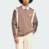 Adidas Рубашка для регби Originals с тремя полосками и цветными блоками, поло с длинным рукавом, винтажный топ для регби, мужские топы коричневого цвета IS1405