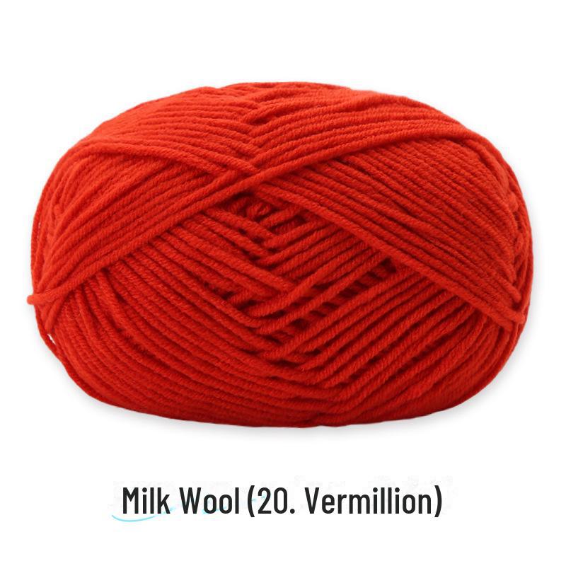 4-Strand Combed Milk Cotton Yarn Ball for DIY Crochet: Doll Making & Baby Sweater/Scarf Kit