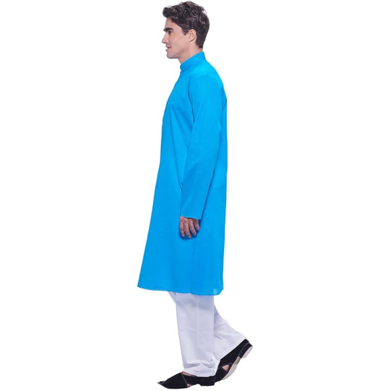Мужской смесовый комплект: курточка и пижама Manyavar, синий - средний (M301063-326)