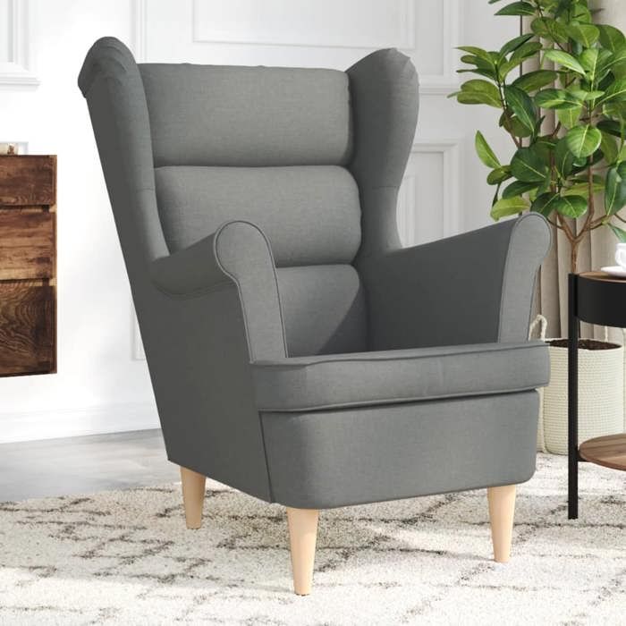 VidaXL Fauteuil gris foncé 74x84x100 cm tissu, fauteuil relax, fauteuil de salon, chaise de chambre à coucher 4016896