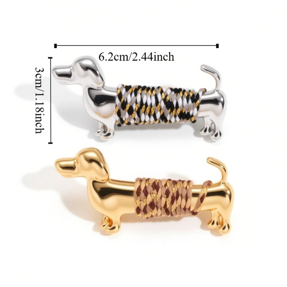 Luxury Cute Dog Brooch Retro Animal Lapel Pin Vintage Sausage Dog Brooch  Suit Accessories