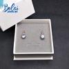 Natural Sky Blue Topaz Round8.0mm Gemstone Fashion Clasp Earring 925 Sterling Silver Fine Jewelry Women Gift Box