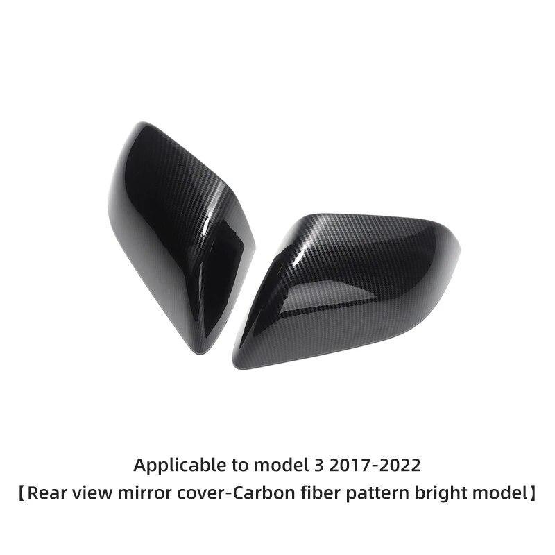 Для Tesla Model 3 YX Защитная крышка внешнего зеркала из углеродного волокна Piano Black Версия 2023 Аксессуары для корпуса зеркала заднего вида