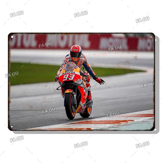 F1 Motorcycle Racing Vintage Metal Poster Racer Athlete Retro Tin Sign Auto Club Wall Art Decoration Plaque Home Decor Aesthetic