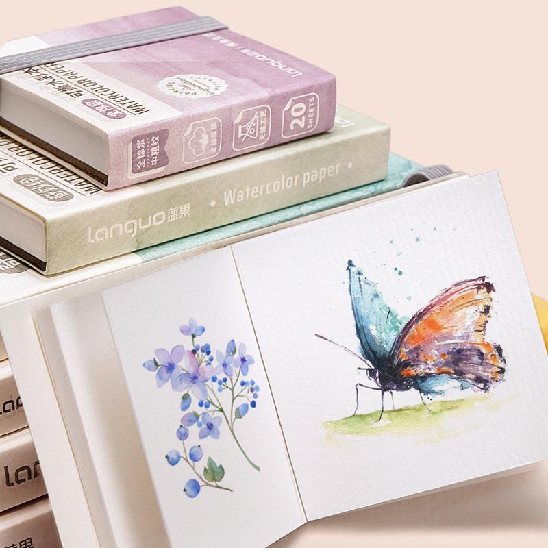 Square Cotton Drawing Paper Book 300Gsm For Artist Watercolor Drawing Notebooks Mini 20Sheets Sketchbook Student School Supplies