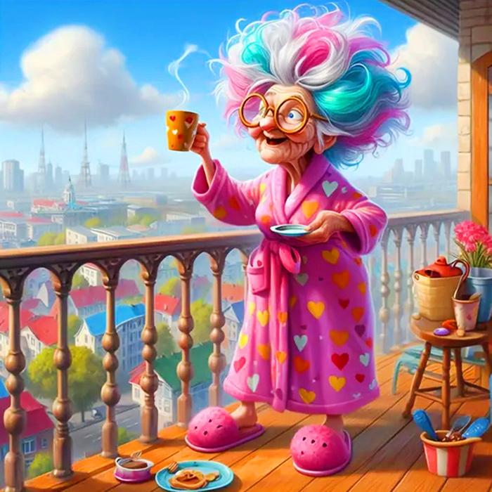 Diy Diamond Painting Grandma Portrait Full Round Square Diamond Woman Old Cartoon New Home Decoration Craft Kit