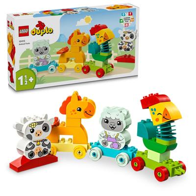 Игрушка LEGO Duplo Мой первый поезд с животными Duplo - Подарок на день рождения - Строительные блоки - Обучающая игрушка для мальчиков и девочек - Возраст 1,5, 2, 3 года - Малыши - Ani