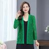 Women's Spring Summer Thin Lace Cardigan Long-sleeved Jacket Shawl Plus Size Outer Matching Skirt Top