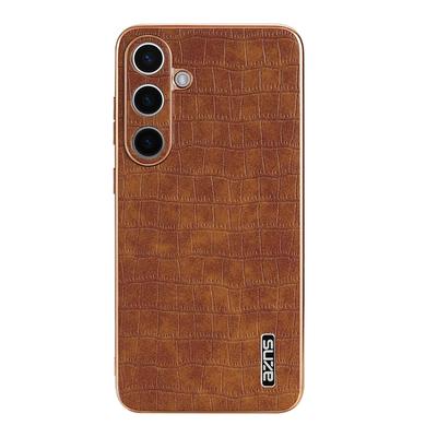 Подходит для чехла для телефона Samsung S25ultra, чехол-книжка с тиснением под крокодила для Galaxy, полное покрытие, гальванизированный S24, противоударный 23ultra, кожаный чехол