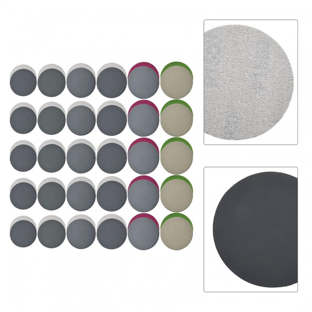 3in 75mm Sandpaper 60pcs/set 800-3000 Grit Hook&Loop