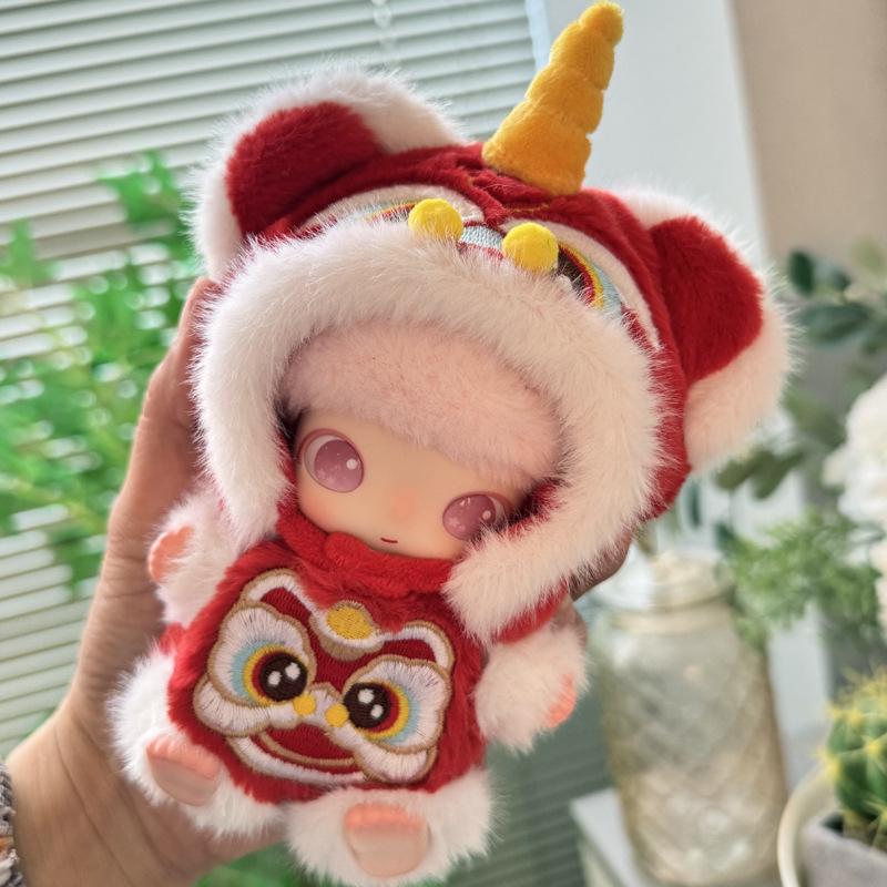 Fit Dimoo Newborn Diary Lion Dance New Year Baby Clothes 12cm Doll Clothes Accessories Cute Replacement Set