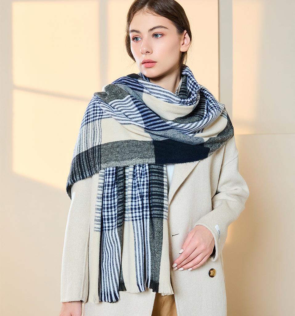 Fashionable and Versatile Imitation Cashmere Autumn and Winter Scarf for Men New Plaid Warm Scarf for Women