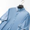 Dibinze Men's Plus Size Striped Short Sleeve Shirt