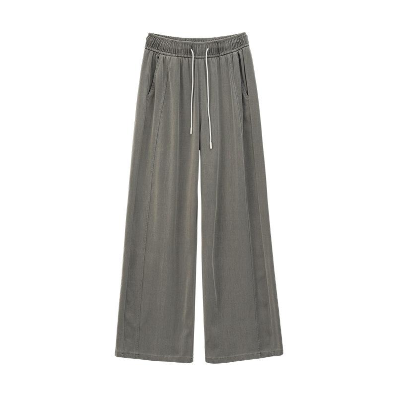 Super Soft Tennis Thin Pants for Women In Summer Washing Tall Elastic Waist Jeans for For Women Relaxed Fit Versatile Straight Pants