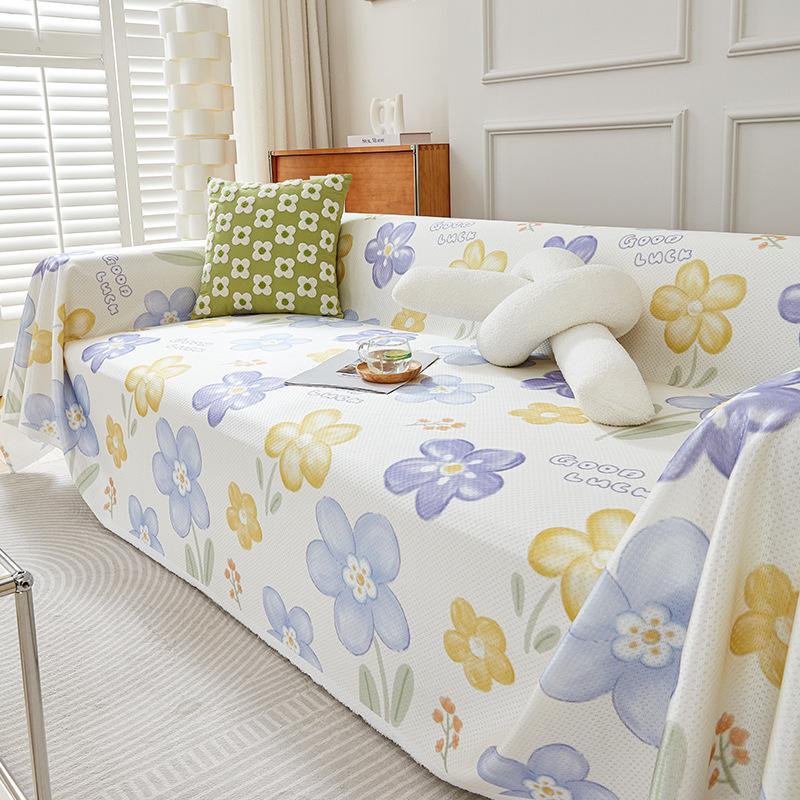 Ледяной шелк, чехол для дивана, лето, лето, милый мультфильм, полотенце для дивана, универсальный универсальный кожаный чехол для дивана, полное покрывало, одеяло