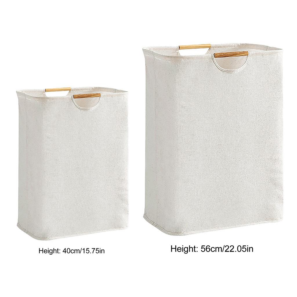 Большая корзина для белья, водонепроницаемая корзина для белья с деревянной ручкой для бытовой ванной комнаты