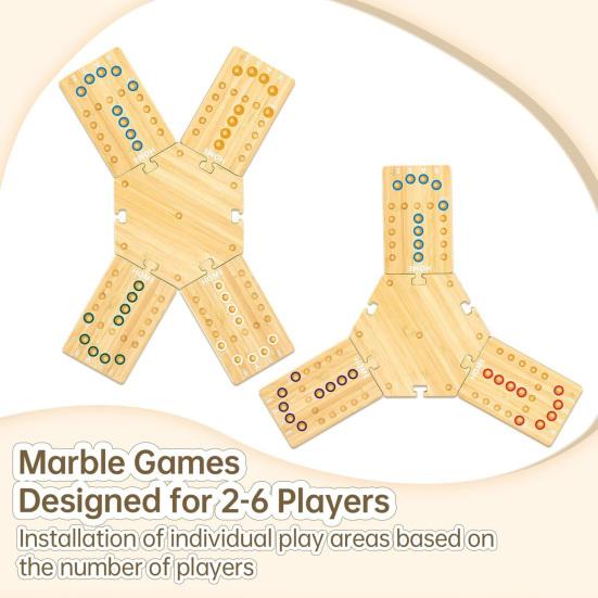 Игровой набор Marble Board Game Экологичный Компактный Портативный Простой в использовании Классический Стратегический Деревянный настольный инструмент для развлечений