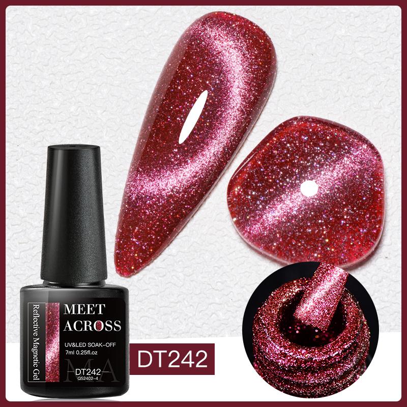 MEET ACROSS 7 мл магнитный гель-лак для ногтей «кошачий глаз» полуперманентный динамический блестящий светоотражающий гель для ногтей замачиваемый УФ-гель лак для дизайна ногтей