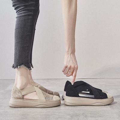 Новые летние женские сандалии, нескользящие дышащие повседневные тапочки на толстой подошве