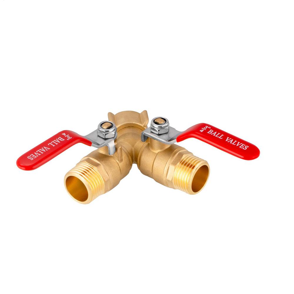 Garden Hose Splitter 2 Way Heavy Duty Hose Connector Tap Splitter With Valves Brass Irrigation Faucet For Outdoor Greenhouse RV