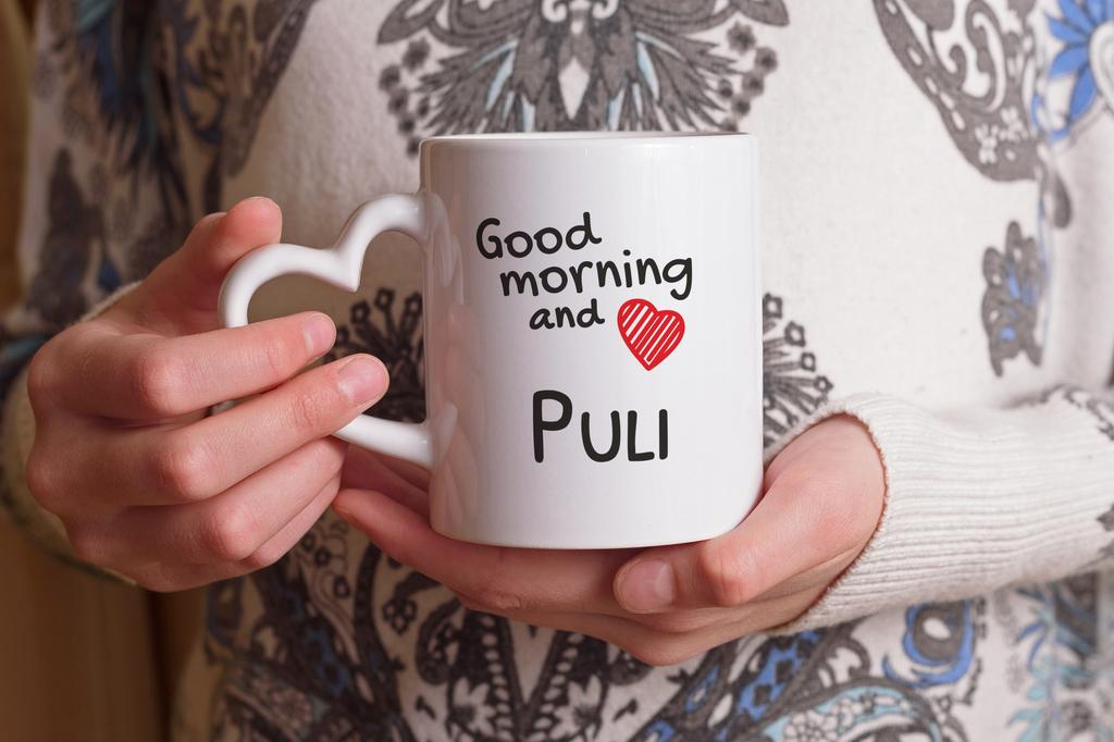Puli, Hungarian Water Dog - cup with a dog, adorable cup with a heart-shaped handle, universal gift from the Art-Dog brand