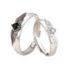 2 Pieces Matching Rings for Couple Best Friend Adjustable Promise Rings Demon & Angel Wing Open Ring Valentines Gifts