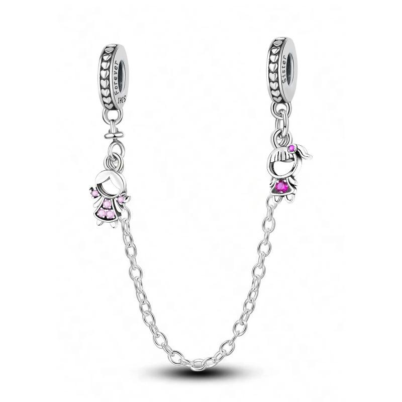 Подходят для оригинальных браслетов Pandora Цветок Семья Розовый Торт Звезда Любовь Сердце Серия Медные Шармы Бусины Сделай сам Ювелирный Подарок на День Рождения