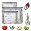 30Pcs Aluminum Foil Sealable Bags Reusable Leak-Proof Zipper Freezer Bags Stand Up Food Storage Pouches with Label for Freshness Fruit Vegetable Meat
