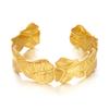 Exaggerated Stainless Steel Metal Shell Flower Cuff Bangle Bracelet for Women Vintage Gold Color Bangles Beach Party Jewelry New