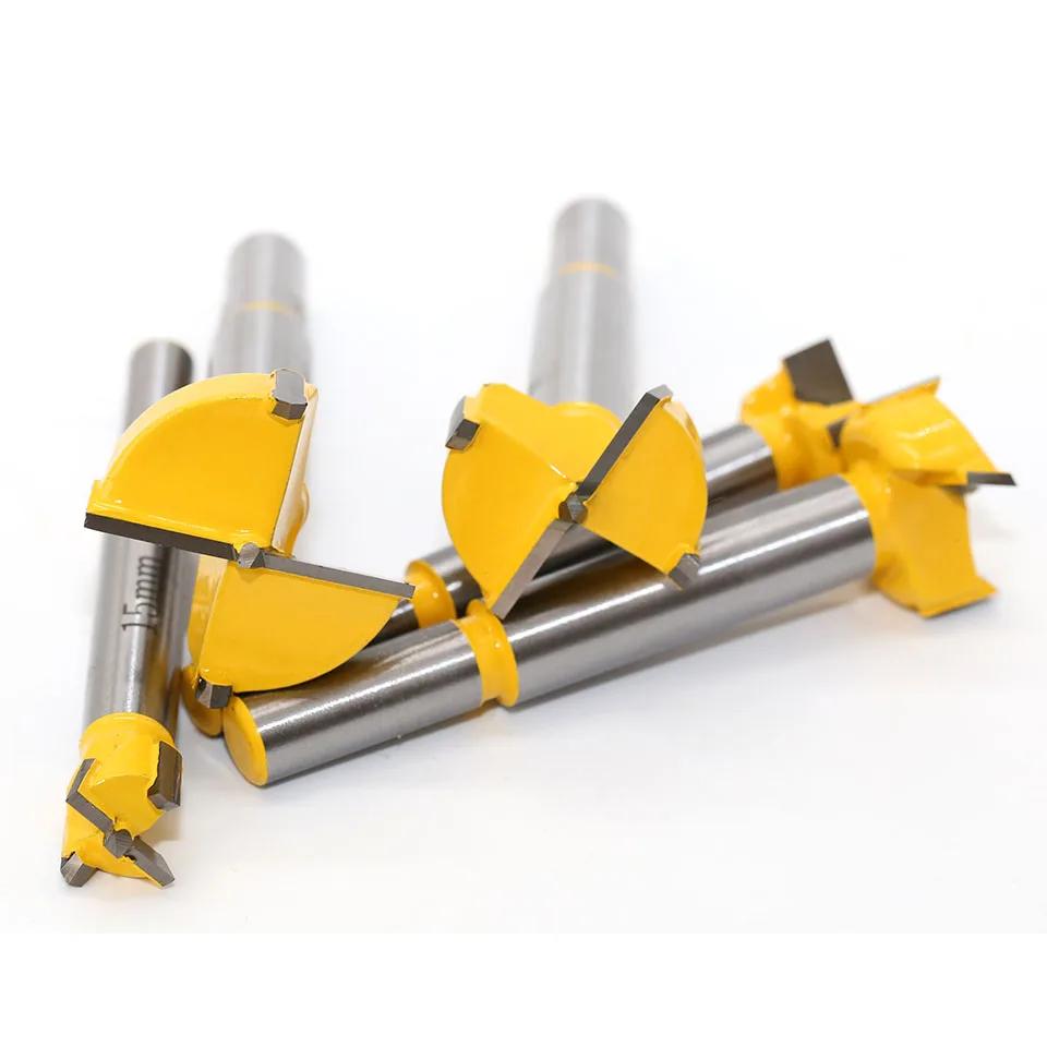 Набор из 5 сверл Форстнера для сверления петель для столярных работ, по дереву, для окон, фреза для отверстий, шнек для сверления дерева, диаметры 15 20 25 30 35 мм