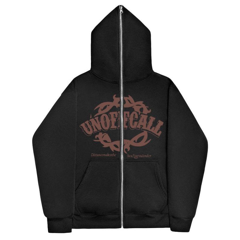 2023 Amazon Европа и Америка Темная спортивная рубашка Мужские и женские толстовки Готическая пара Повседневная универсальная толстовка на молнии