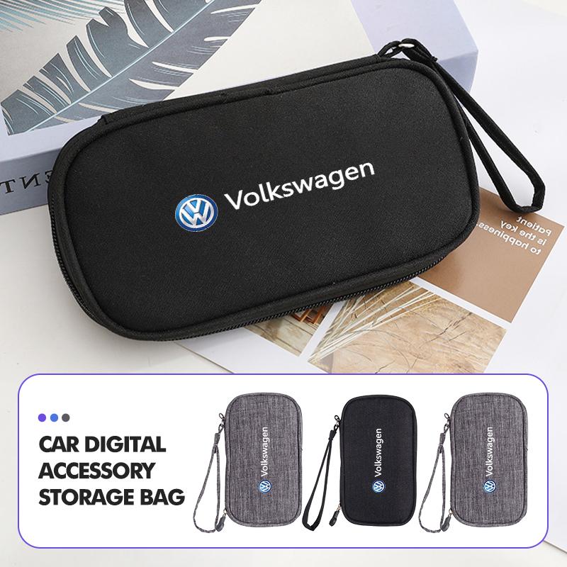 BAG1 Oxford Cloth Car Keychain phone Earphone USB Cable Storage Bag For Volkswagen VW Scirocco Jetta Beetle Golf 4 5 6 Passat Polo B5