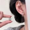 Изысканный кафф для ушей с цирконами, асимметричные серьги-двойные кольца для женщин, легкая роскошь, минималистичная мода