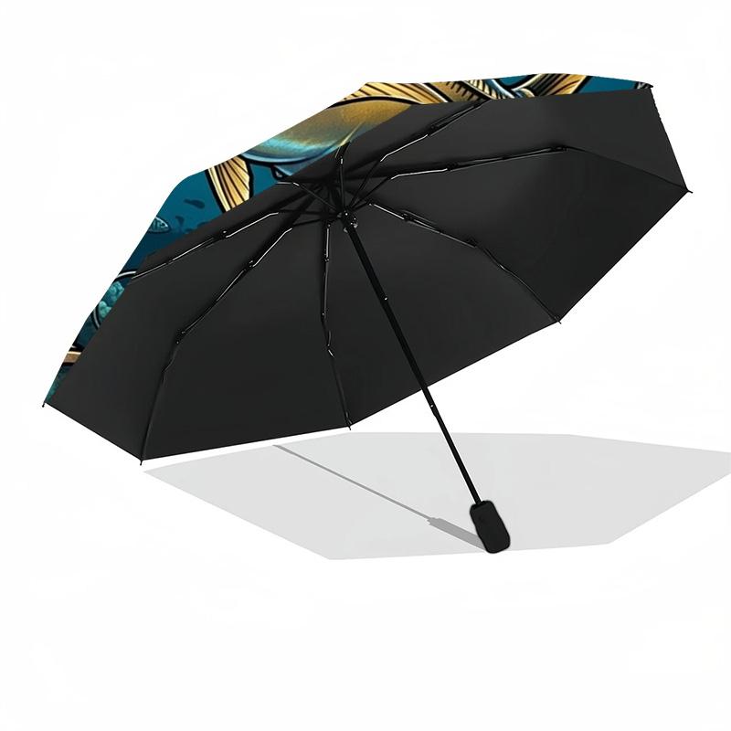 Underwater Adventure pattern umbrella, portable and foldable design, 8 ribs, a casual accessory for Halloween, Christmas, and birthday gifts.