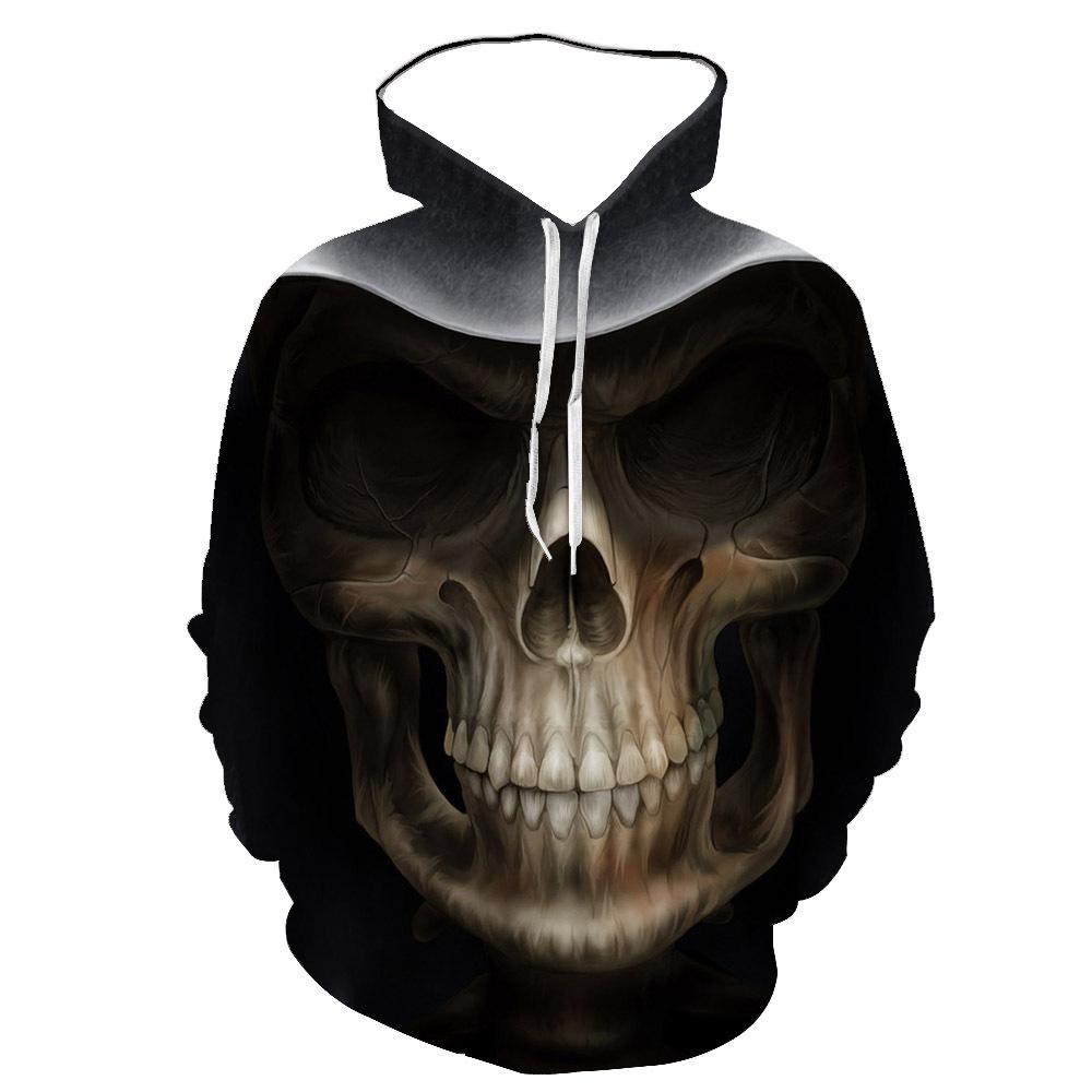 2023 Halloween 3D Digital Print Skull Pattern Hoodie Hoodie