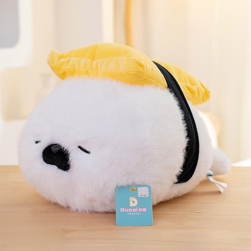 40cm Cute Sushi Seal Plush Toy Lifelike Stuffed Marine Sea Otter Soft Doll Creative Sleeping Pillow Cushion Birthday Gift