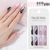 Fake Nails Ballerina with Taichi Design False Nail Tips Long Coffin White and Black Mixed Colors