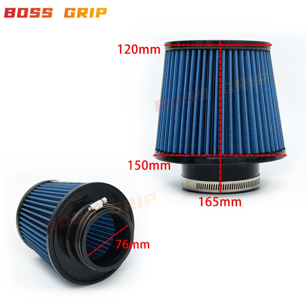76mm 3inch High Flow Cold Air Filter Universal Sports Car Air Intake Filters