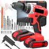 Household 3in1 Multifuctional Electric Drill Handheld Lithium Screwdriver 21V Impact Drill Brushed