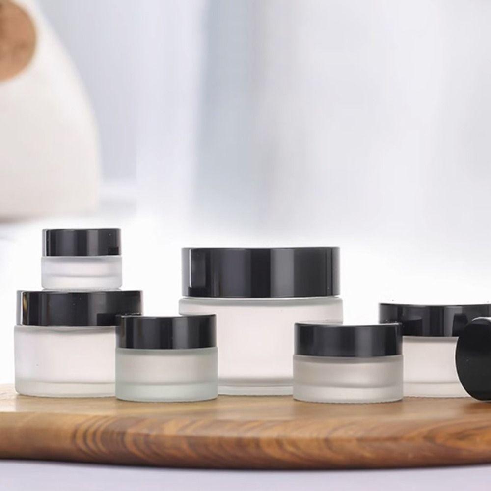 Empty Face Cream Bottles Silver/Gold/Black/White Makeup Jar Frosted Glass Cream Jar for Skin Care