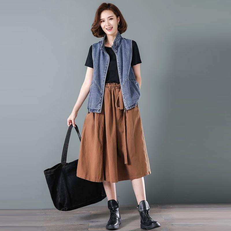 Джинсовый жилет больших размеров без рукавов, весна-лето и осень, женская куртка, жилет, женские топы, ковбойский жилет