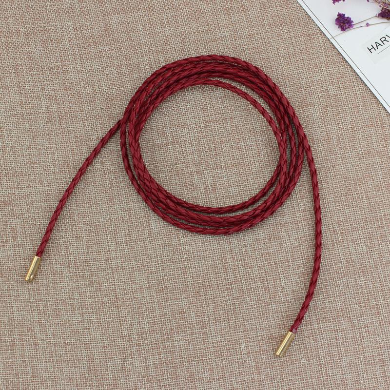 Женская цепочка на талию, тонкий тканый пояс, простой декоративный галстук с платьем, длинная веревка на талии, завязанная в винтажном платье, пояс на веревке