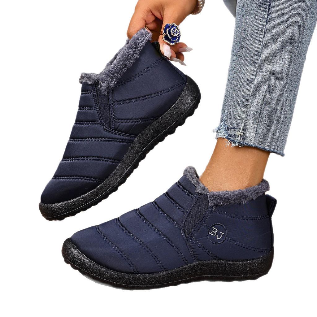 Cotton Boots 2025 Winter New Foreign Trade Cotton Shoes Snow Boots Women's Fashion Casual Velvet Warm Large Size Women's Shoes